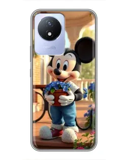 Чехол для Vivo Y02 с картинкой «Микки садовод»