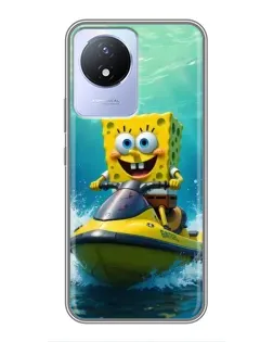 Чохол для Vivo Y02 з картинкою «Спанч Боб на гідроциклі» Чохол для Vivo Y02 з картинкою «Спанч Боб на гідроциклі»
