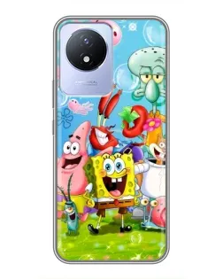 Чехол для Vivo Y02 с картинкой «Губка Боб и друзья» Чехол для Vivo Y02 с картинкой «Губка Боб и друзья»