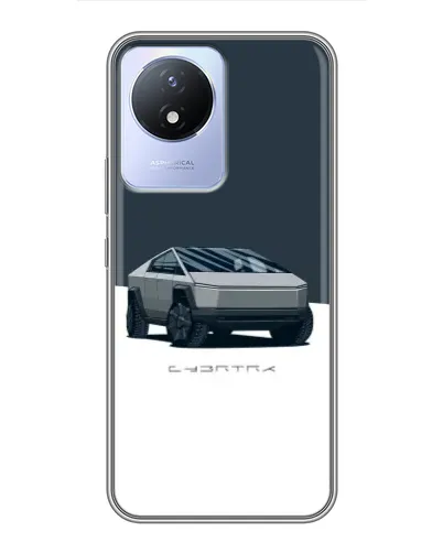 Чехол для Vivo Y02 с картинкой «Серебристый Cybertruck Tesla»