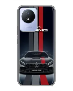 Чохол для Vivo Y02 з картинкою «Mercedes — білий карбон»