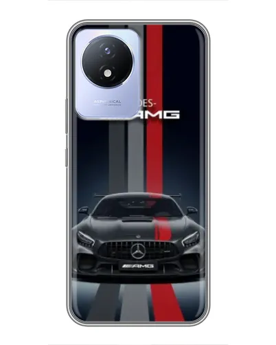 Чехол для Vivo Y02 с картинкой «Mercedes — белый карбон» Чехол для Vivo Y02 с картинкой «Mercedes — белый карбон»
