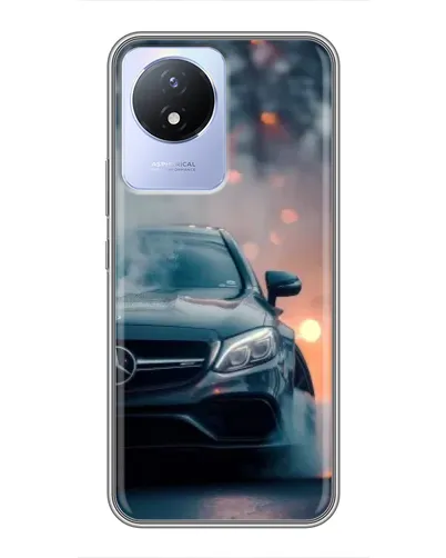 Чехол для Vivo Y02 с картинкой «Mercedes — ночной город» Чехол для Vivo Y02 с картинкой «Mercedes — ночной город»
