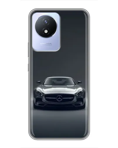 Чехол для Vivo Y02 с картинкой «Mercedes на черном» Чехол для Vivo Y02 с картинкой «Mercedes на черном»