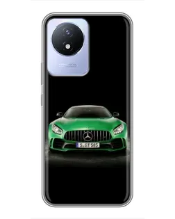 Чехол для Vivo Y02 с картинкой «Mercedes — неоновый лого»