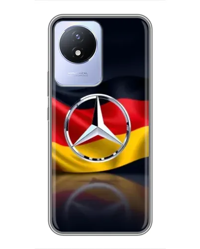 Чехол для Vivo Y02 с картинкой «Mercedes — флаг Германии» Чехол для Vivo Y02 с картинкой «Mercedes — флаг Германии»