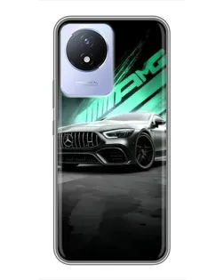 Чехол для Vivo Y02 с картинкой «Темный Mercedes AMG»