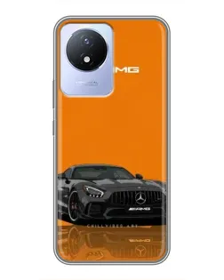 Чехол для Vivo Y02 с картинкой «Оранжевый Mercedes AMG»