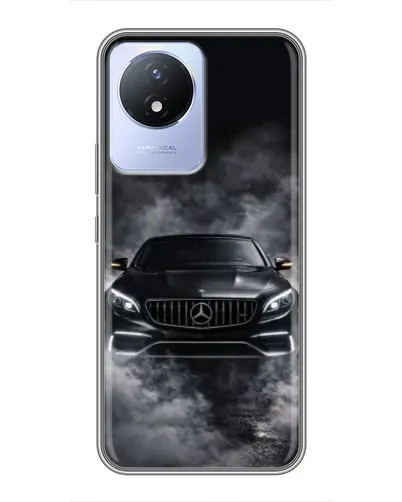 Чехол для Vivo Y02 с картинкой «Mercedes в дыму» Чехол для Vivo Y02 с картинкой «Mercedes в дыму»