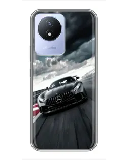 Чехол для Vivo Y02 с картинкой «Гоночный Mercedes AMG»