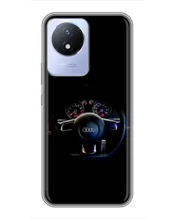 Чохол для Vivo Y02 з картинкою «Салон Audi — кермо»