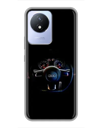 Чехол для Vivo Y02 с картинкой «Салон Audi — руль»