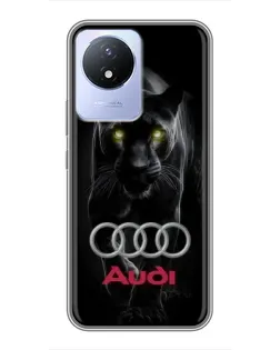 Чехол для Vivo Y02 с картинкой «Пантера и Audi»