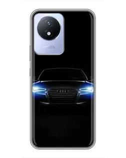 Чехол для Vivo Y02 с картинкой «Audi в неоне»