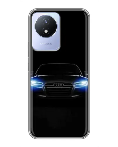 Чехол для Vivo Y02 с картинкой «Audi в неоне»