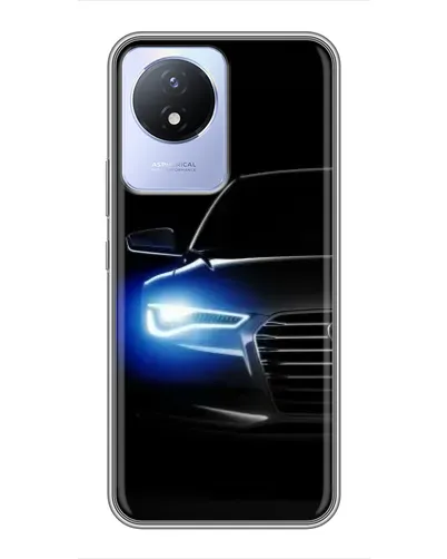 Чехол для Vivo Y02 с картинкой «Неоновый взгляд Audi»