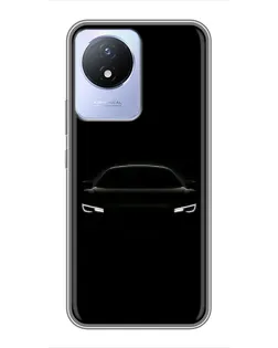 Чехол для Vivo Y02 с картинкой «Взгляд Audi в темноте»