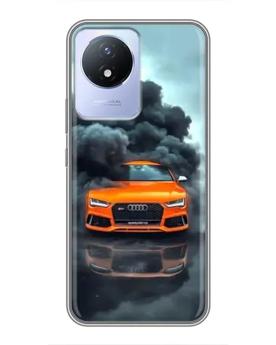 Чехол для Vivo Y02 с картинкой «Audi в облаках дыма»