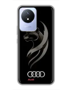 Чехол для Vivo Y02 с картинкой «Графика — пантера и Audi»