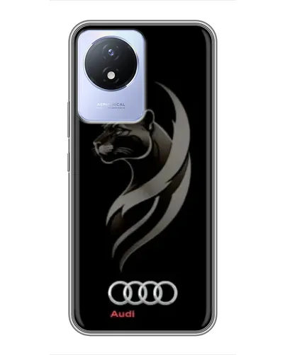 Чехол для Vivo Y02 с картинкой «Графика — пантера и Audi»