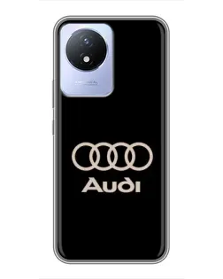 Чехол для Vivo Y02 с картинкой «Audi — золотой логотип»
