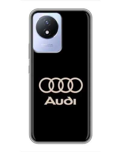 Чехол для Vivo Y02 с картинкой «Audi — золотой логотип»