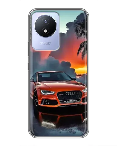 Чехол для Vivo Y02 с картинкой «Audi — закат»