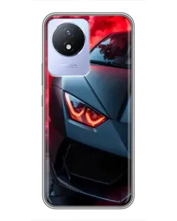 Чохол для Vivo Y02 з картинкою «Lamborghini червоне сяйво»