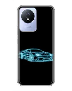 Чехол для Vivo Y02 с картинкой «Неоновый контур Lamborghini» Чехол для Vivo Y02 с картинкой «Неоновый контур Lamborghini»