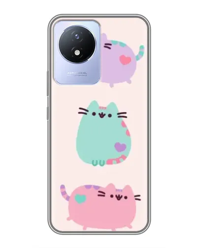 Чехол для Vivo Y02 с картинкой «Pusheen трио» Чехол для Vivo Y02 с картинкой «Pusheen трио»