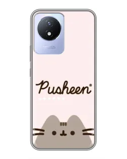Чохол для Vivo Y02 з картинкою «Pusheen логотип»