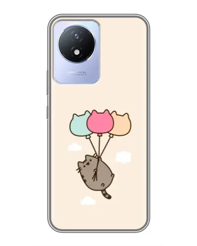 Чехол для Vivo Y02 с картинкой «Пушин на шариках» Чехол для Vivo Y02 с картинкой «Пушин на шариках»