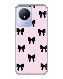 Чехол для Vivo Y02 с картинкой «Черные банты Coquette» Чехол для Vivo Y02 с картинкой «Черные банты Coquette»