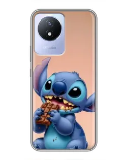 Чехол для Vivo Y02 с картинкой «Стич ест шоколад»