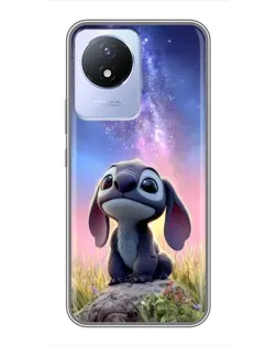 Чехол для Vivo Y02 с картинкой «Стич на рассвете»
