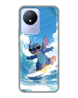 Чехол для Vivo Y02 с картинкой «Стич на волне»