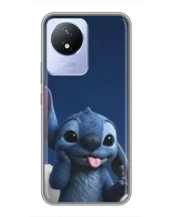 Чехол для Vivo Y02 с картинкой «Стич в облаках»