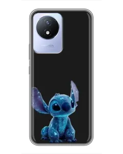 Чехол для Vivo Y02 с картинкой «Стич на черном»