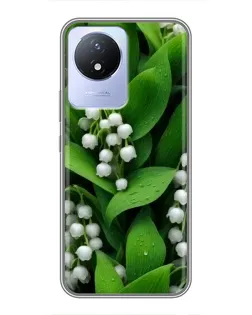 Чехол для Vivo Y02 с картинкой «Ландыши в зелени»