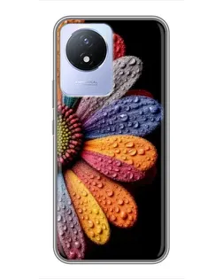 Чехол для Vivo Y02 с картинкой «Радужный цветок»