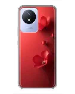 Чехол для Vivo Y02 с картинкой «Маковые соцветия»