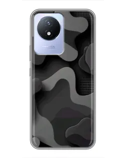 Чехол для Vivo Y02 с картинкой «Темный абстрактный камуфляж»