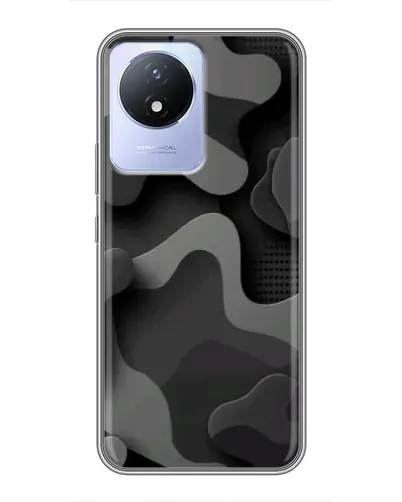 Чехол для Vivo Y02 с картинкой «Темный абстрактный камуфляж» Чехол для Vivo Y02 с картинкой «Темный абстрактный камуфляж»