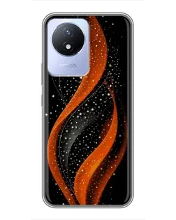Чехол для Vivo Y02 с картинкой «Огненная звездная волна»