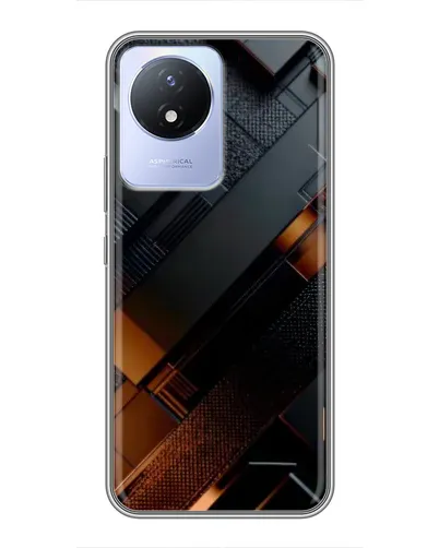 Чехол для Vivo Y02 с картинкой «Черные геометрические блоки» Чехол для Vivo Y02 с картинкой «Черные геометрические блоки»