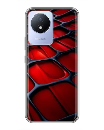 Чехол для Vivo Y02 с картинкой «Красная глянцевая сетка» Чехол для Vivo Y02 с картинкой «Красная глянцевая сетка»