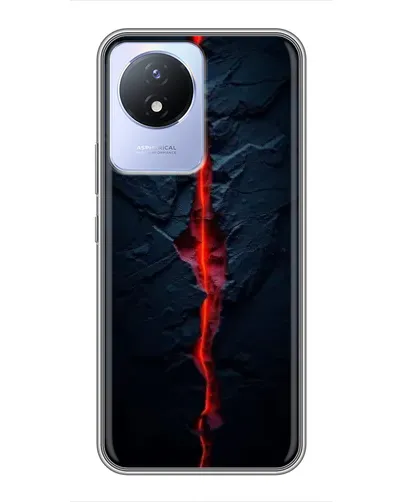 Чехол для Vivo Y02 с картинкой «Kрасная лавовая трещина» Чехол для Vivo Y02 с картинкой «Kрасная лавовая трещина»