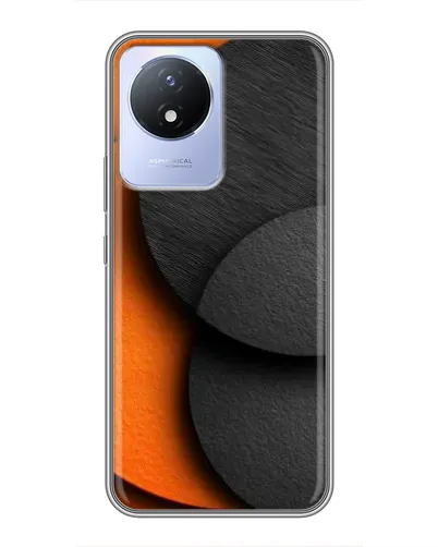 Чехол для Vivo Y02 с картинкой «Геометрия оранжевых кругов» Чехол для Vivo Y02 с картинкой «Геометрия оранжевых кругов»