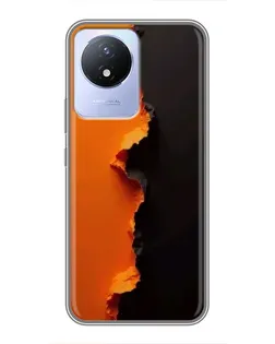 Чехол для Vivo Y02 с картинкой «Оранжевый разлом»
