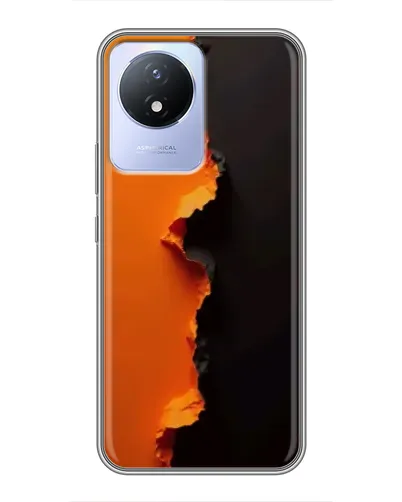 Чехол для Vivo Y02 с картинкой «Оранжевый разлом» Чехол для Vivo Y02 с картинкой «Оранжевый разлом»